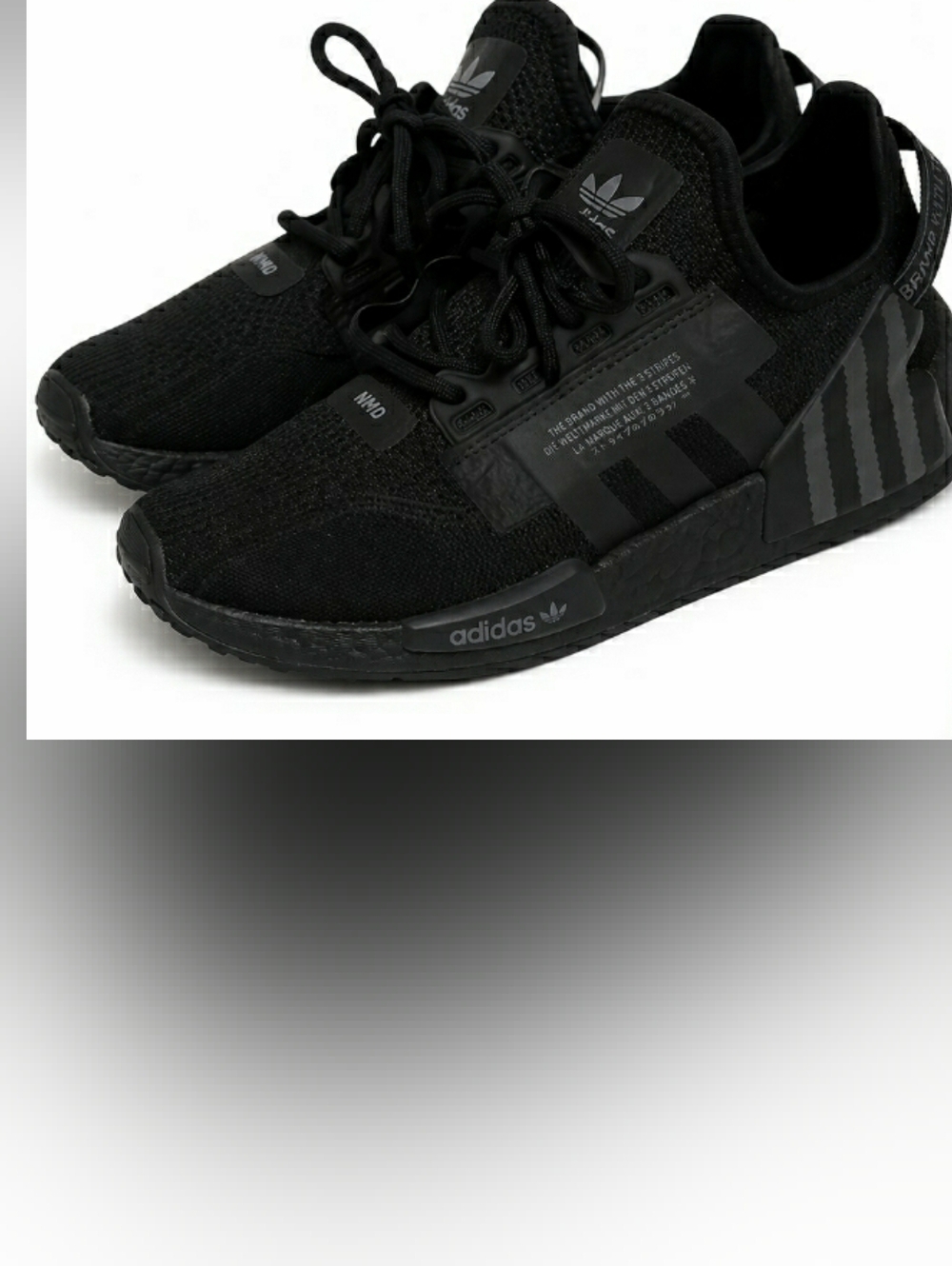 Adidas NMD_R1 V2 Black Grey FZ6238 Youth Size 6 Sneakers Triple Black Women 7.5.